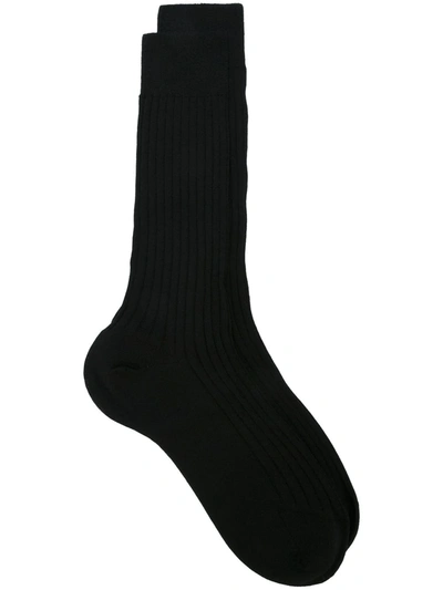 Fashion Clinic Timeless Ribbed Ankle Socks In Black