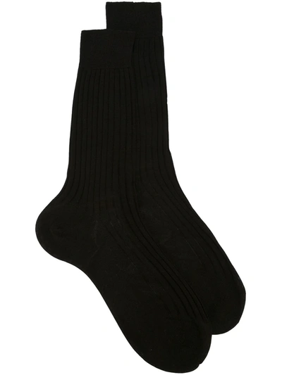 Fashion Clinic Timeless Ribbed Ankle Socks In Black
