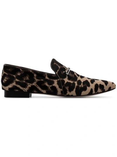 Newbark Julia Leopard Print Loafers In Brown