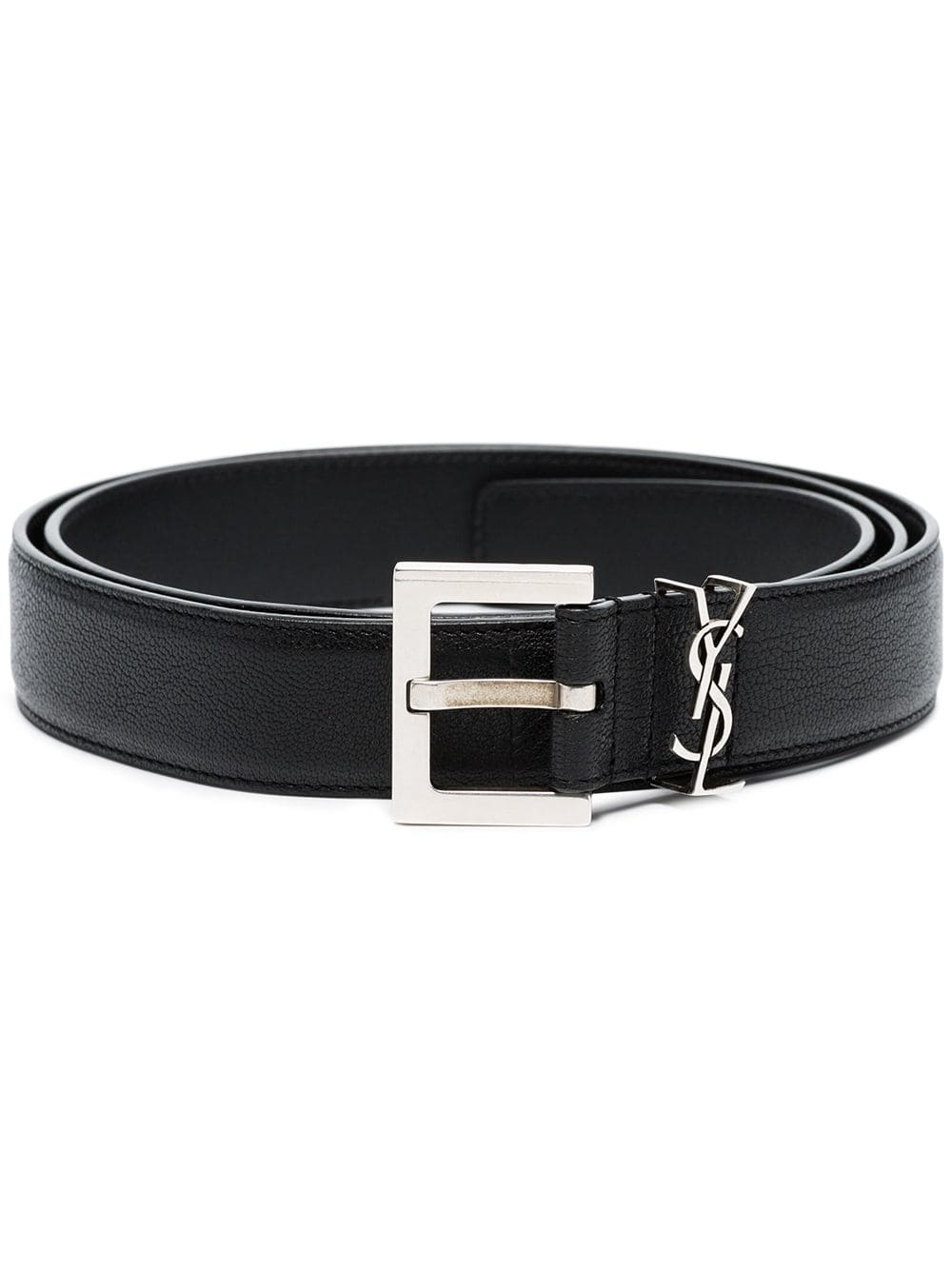 Saint Laurent Black Ysl Logo Leather Belt | ModeSens