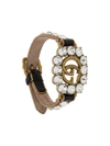 Gucci Embellished Gg Logo Bracelet - Black