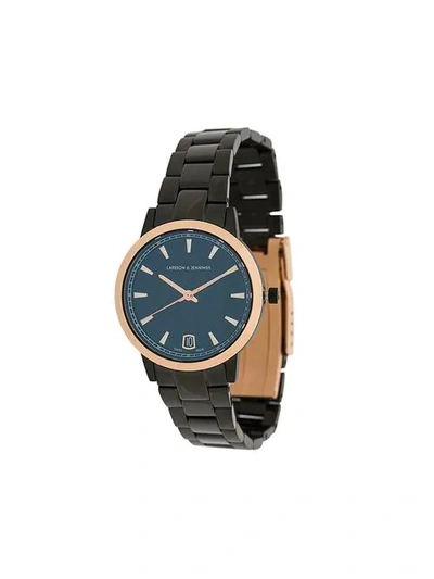 Larsson & Jennings Velo 33mm 3link Watch In Rose Gold / Black