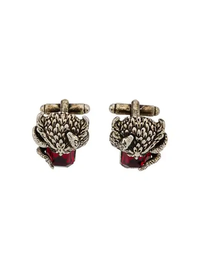 Roberto Cavalli Owl Cufflinks In Silver