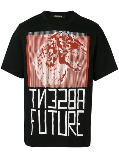 Roberto Cavalli 'absent Future' T-shirt In Black