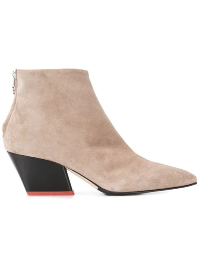 Aeyde Pointed Toe Ankle Boots In Neutrals