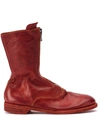 Guidi Zipped Ankle Boots In Red