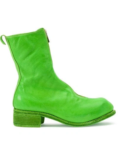 Guidi Zipped Ankle Boots In Green