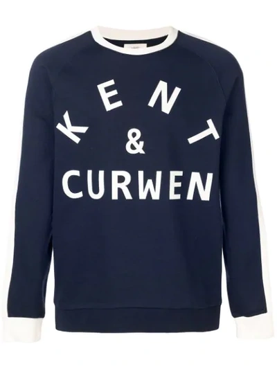 Kent & Curwen Logo Print Sweatshirt In Blue