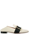 Bally Punch Hole Buckled Loafers In Neutrals