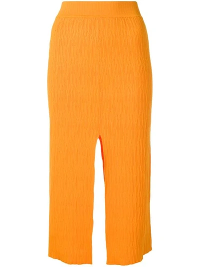 Simon Miller Slit Detail Pencil Skirt In Orange