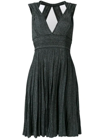 Antonino Valenti V-neck Knitted Midi Dress In Black