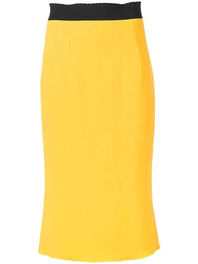 Dolce & Gabbana Fitted Pencil Skirt - Yellow In Yellow