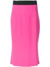 Dolce & Gabbana High Waist Pencil Skirt In Pink