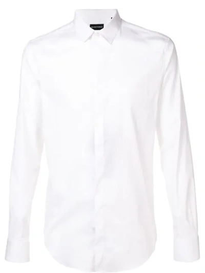 Emporio Armani Long-sleeve Fitted Shirt In White