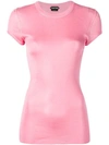 Tom Ford Ribbed Round Neck T In Pink