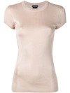Tom Ford Ribbed Round Neck T In Neutrals