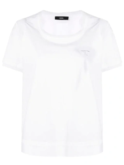 Diesel Embroidered Logo T-shirt In White