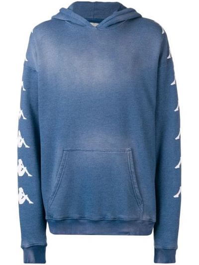 Paura X Kappa Sleeve Logo Print Hoodie In Blue