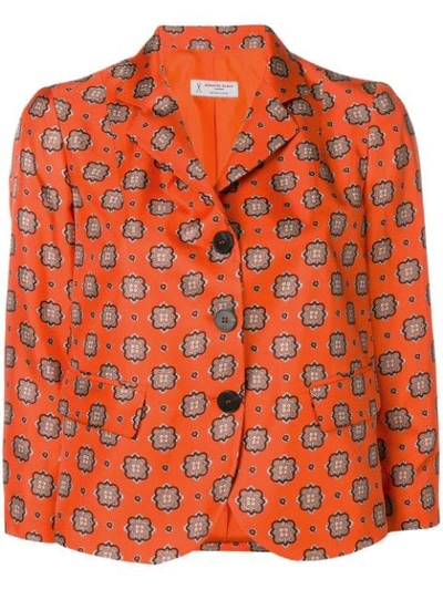 Alberto Biani Floral Print Jacket In Orange