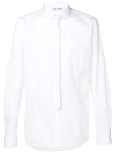 Neil Barrett Tie Detail Shirt In White