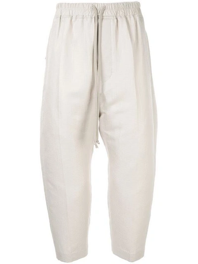 Rick Owens Cropped Trousers In White