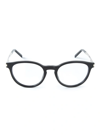 Saint Laurent Round Frame Glasses In 黑色