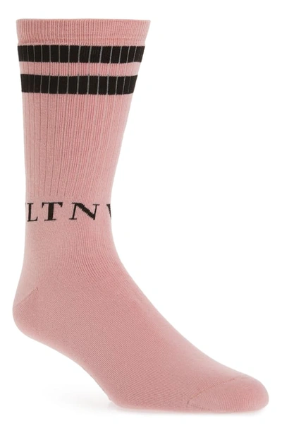 Valentino Vltn Logo Socks In Pink