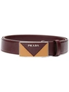 Prada Adjustable Buckle Belt In F0007 Bordeaux