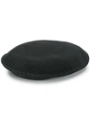 Issey Miyake Pleated Beret In Black