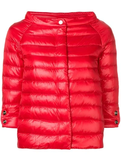Herno Short Puffer Jacket In Red