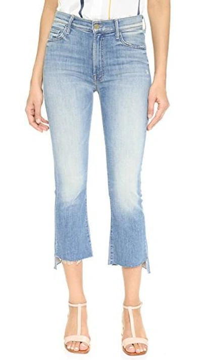 Mother Insider Crop Step Fray Jeans In Shake Well
