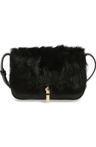 Elizabeth And James 'cynnie' Leather & Genuine Sheep Fur Crossbody Bag ...