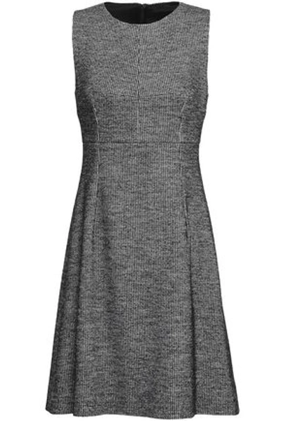 Dolce & Gabbana Houndstooth Wool And Cotton-blend Dress In Dark Gray