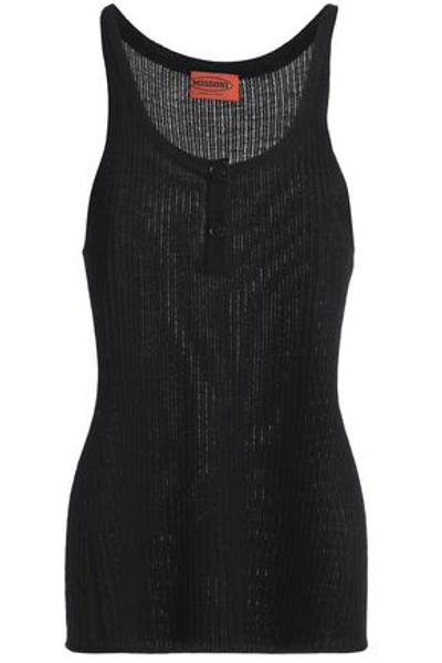 Missoni Woman Ribbed Cashmere And Silk-blend Tank Black