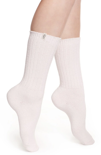 Ugg Rib Knit Crew Socks In Seashell Pink