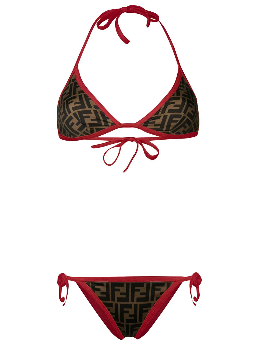 Fendi Monogram Bikini Set Red ModeSens