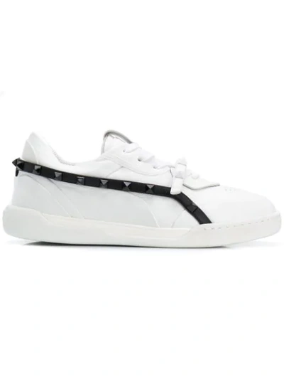 Valentino Garavani Rockstud Armour White And Black Sneakers