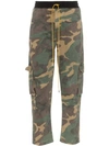 Rhude Rifle Camouflage-print Cotton Cargo Trousers In Green
