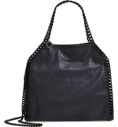 Stella Mccartney Mini Falabella Shaggy Deer Faux Leather Tote - Blue In Navy