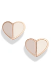 Kate Spade Heart Stud Earrings In Pale Vellum