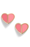 Kate Spade Heart Stud Earrings In Flamingo Pink