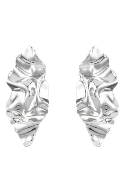 Alexis Bittar Crumpled Drop Earrings In Silver