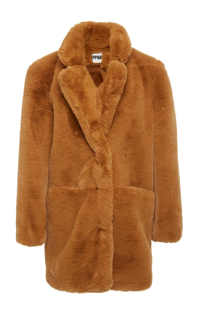 Apparis Sophie Faux Fur Coat In Brown