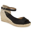 Toni Pons Llivia Wedge Sandal In Black Fabric