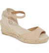 Toni Pons Llivia Wedge Sandal In Stone Fabric