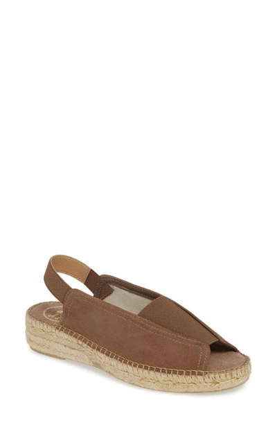 Toni Pons Esmy Slingback Wedge Sandal In Taupe Canvas