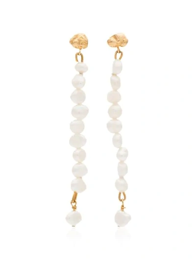 Holly Ryan Gold-plated Meteor Pearl Drop Earrings In White