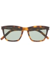 Saint Laurent Tortoiseshell Square Sunglasses In Brown