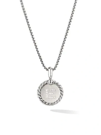 David Yurman Women's Cable Collectibles® Sterling Silver & Pavé Diamond Initial Pendant Necklace In K/silver