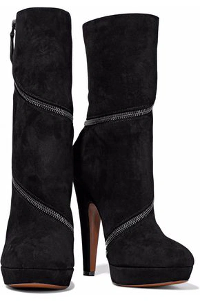 Alaïa Suede Boots In Black